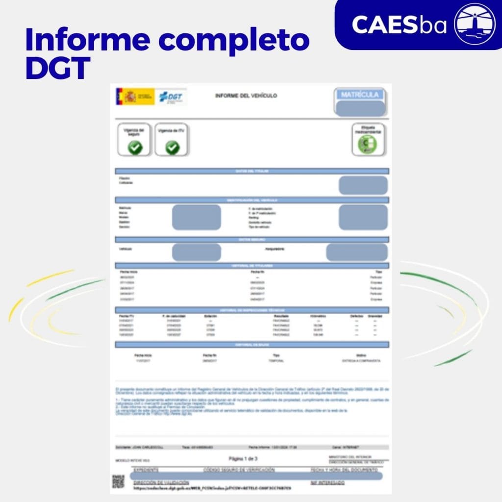 El informe completo de la DGT sirve para acreditar que ya no estamos en posesión del vehículo de combustión